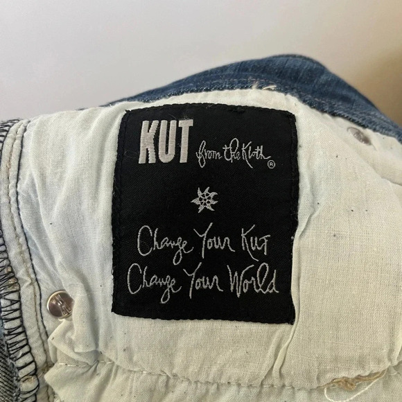 Kut From the Kloth Sz 16 Celine Slouchy Boyfriend Jeans Distressed Medium Wash - Picture 9 of 11